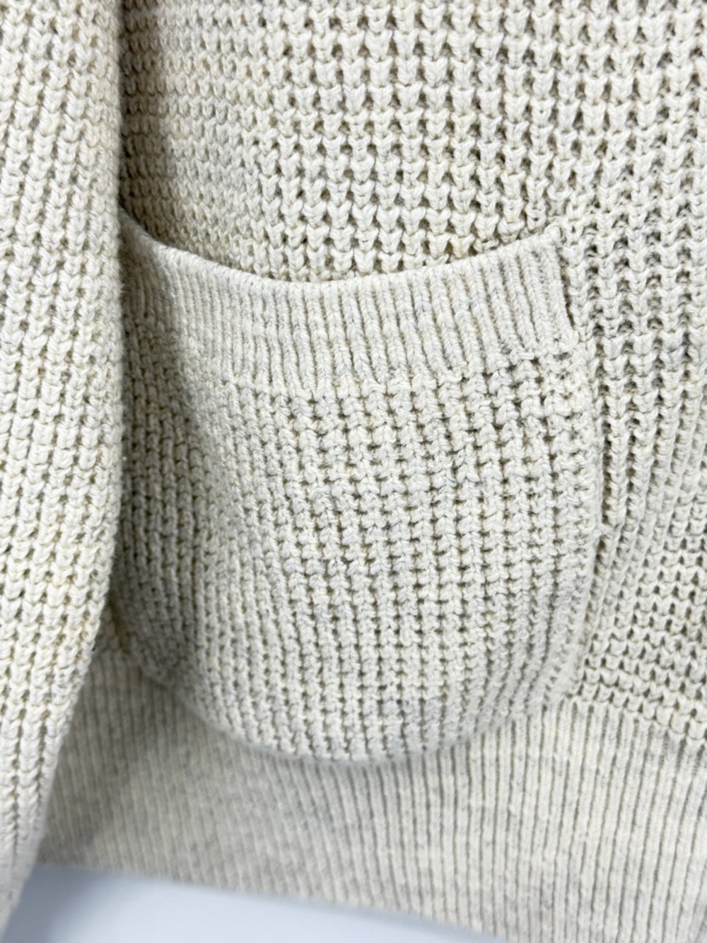 Buck Mason NWT Seafarer Cotton Cropped Cardigan Marled Sand Ivory Size XL - Picture 6 of 15